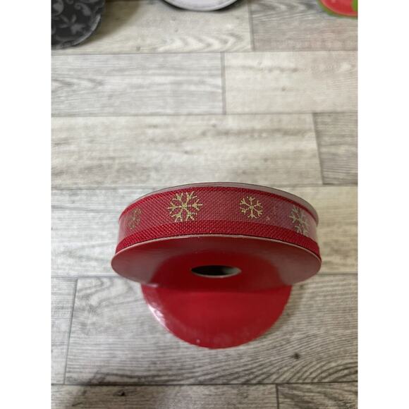 Mixed Ribbon Lot 7 Rolls Red White Gold Brown Christmas Valentines NOS - Picture 3 of 8